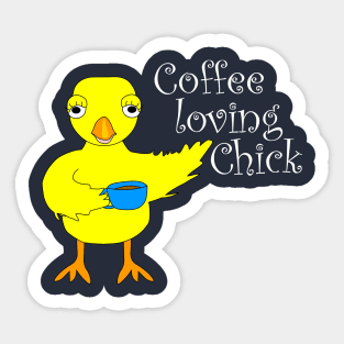 Coffee Chick White Text Sticker